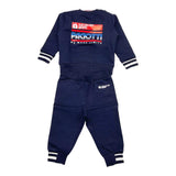 Cesare Paciotti Completo Felpa Girocollo-Pantalone In Tuta Blu Per Bambino