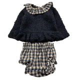 PETIT INDI completo 2 pezzi maglia-culotte Blu per Neonata AW24B0453 BLU PETIT INDI 