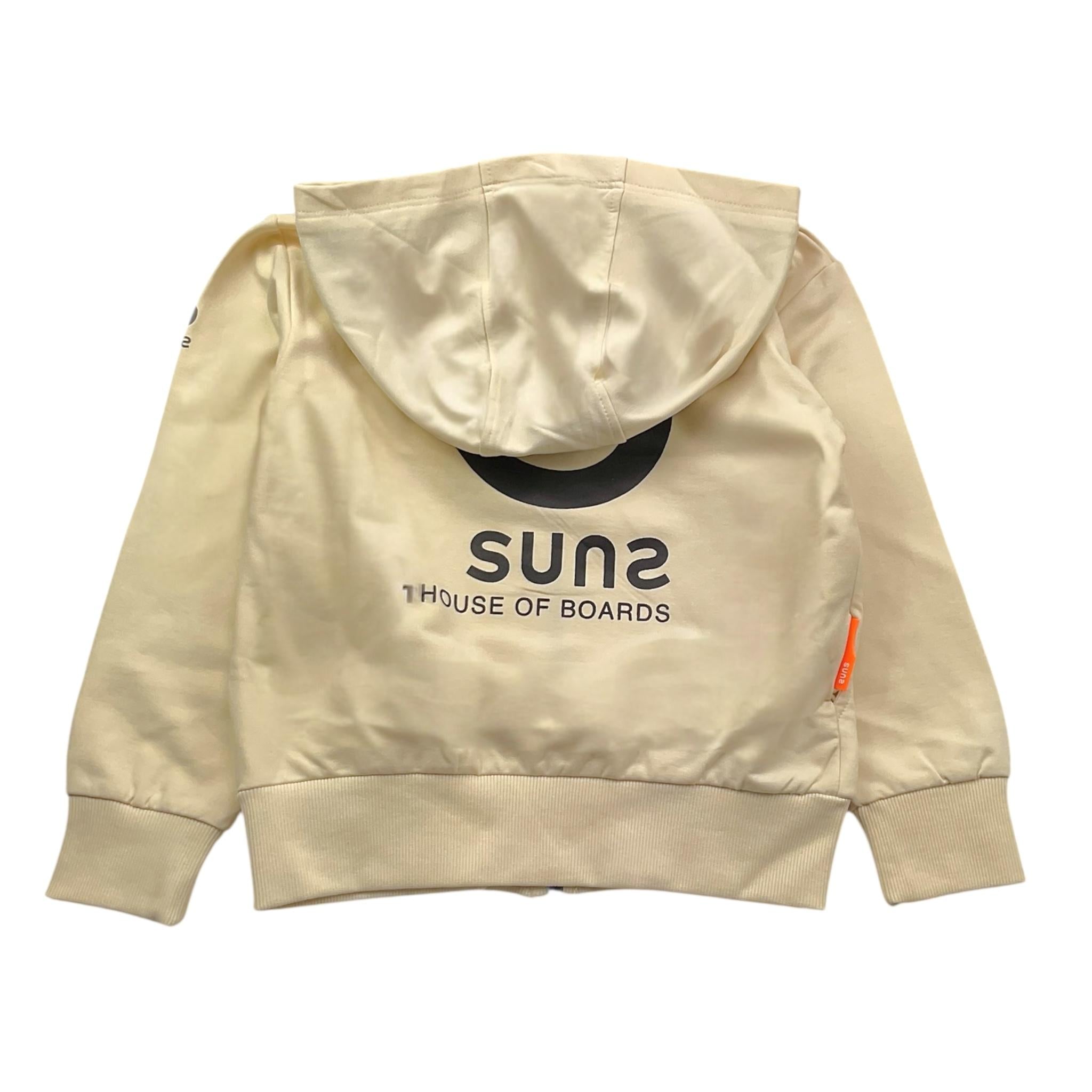 Suns  Felpa Tinta Unita con Zip E Cappuccio per Bambino MFS5104U PANNA SUNS 