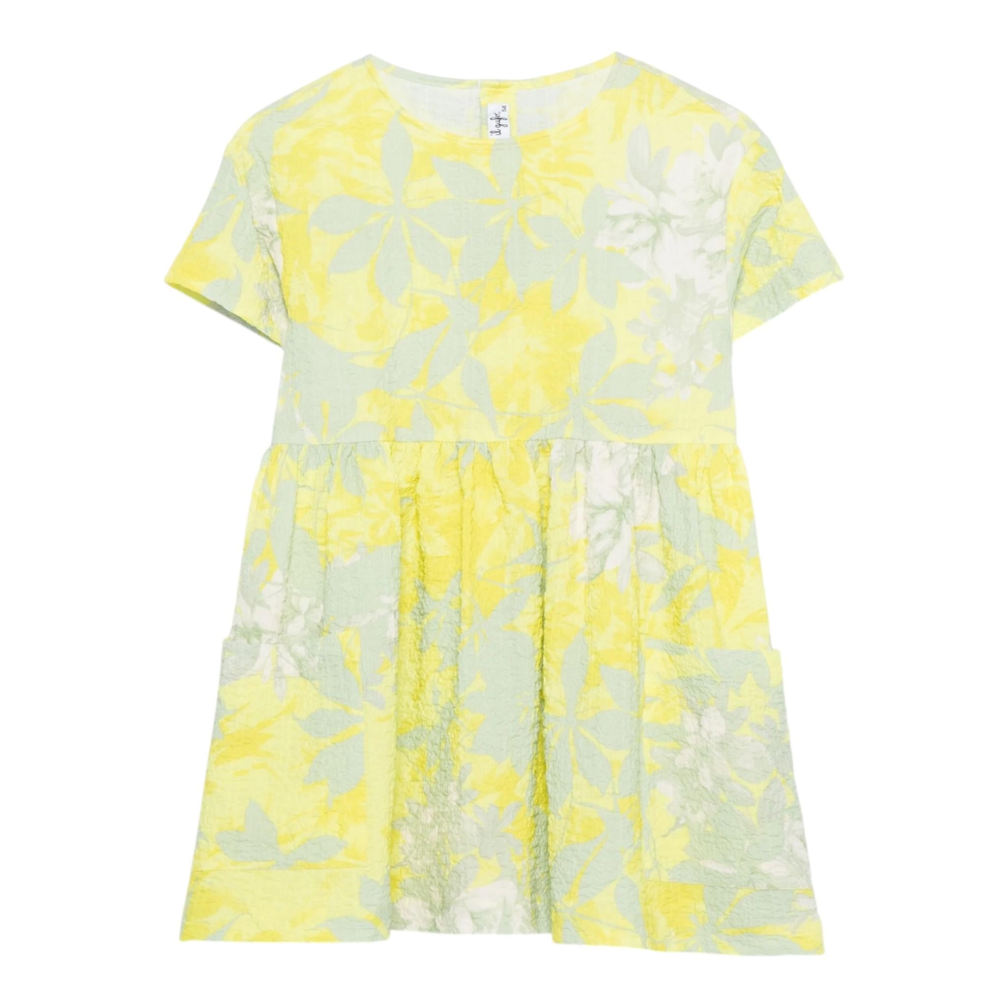 Il Gufo Abito Mezza Manica Bicolore per Neonata P25VM779C4143 GIALLO IL GUFO 