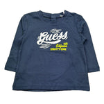 Guess Shirt Girocollo Tinta Unita con Logo per Neonato N5RI17K8HM4X PETROLIO GUESS 