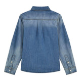 Guess Camicia In Denim Tinta Unita Manica Lunga per Bambino L5RH05D5K80 AZZURRO GUESS 