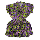4Giveness Completo 2 Pezzi Camicia-Gonna Stampa Fantasia Maculata Viola Per Bambina