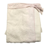 Minu' Coperta In Filo Bicolore Con Tulle Bianco/Rosa Per Neonata
