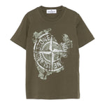 Stone Island T-Shirt Girocollo Tinta Unita con Logo per Bambino K1S16210001 VERDE STONE ISLAND 