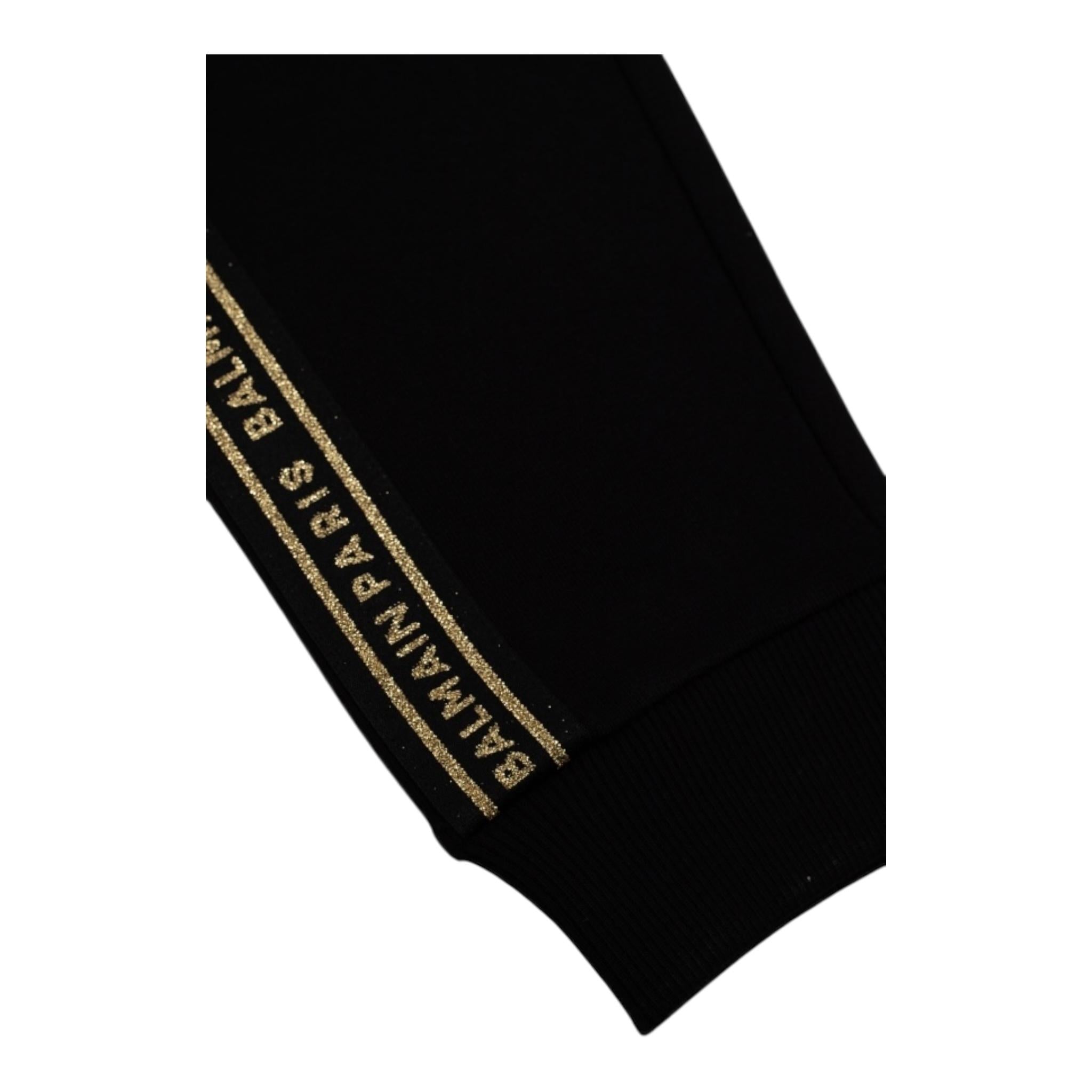 BALMAIN pantalone modello tuta con profili in contrasto Nero per Bambina BT6R50 NERO BALMAIN 