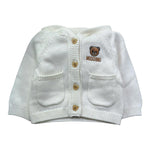 Moschino Cardigan Tinta Unita con Cappuccio per Neonata MUW00X PANNA MOSCHINO 