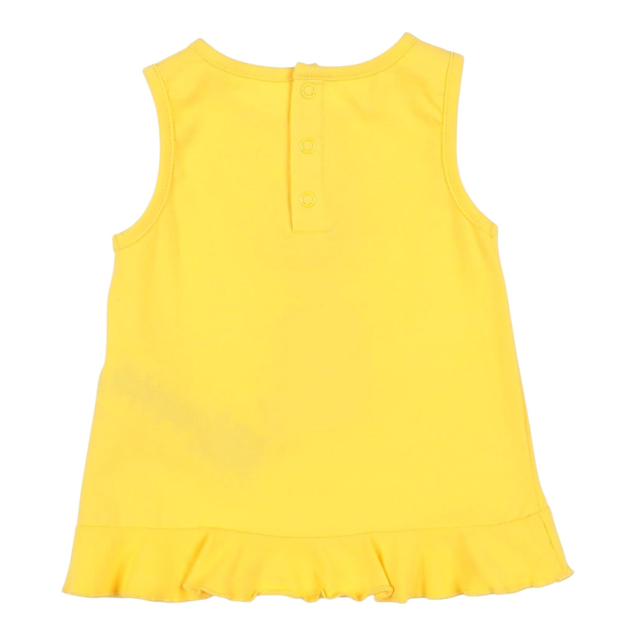 Guess Canotta Girocollo Tinta Unita con Paillettes per Neonata K1GI24K6YW1 GIALLO GUESS 