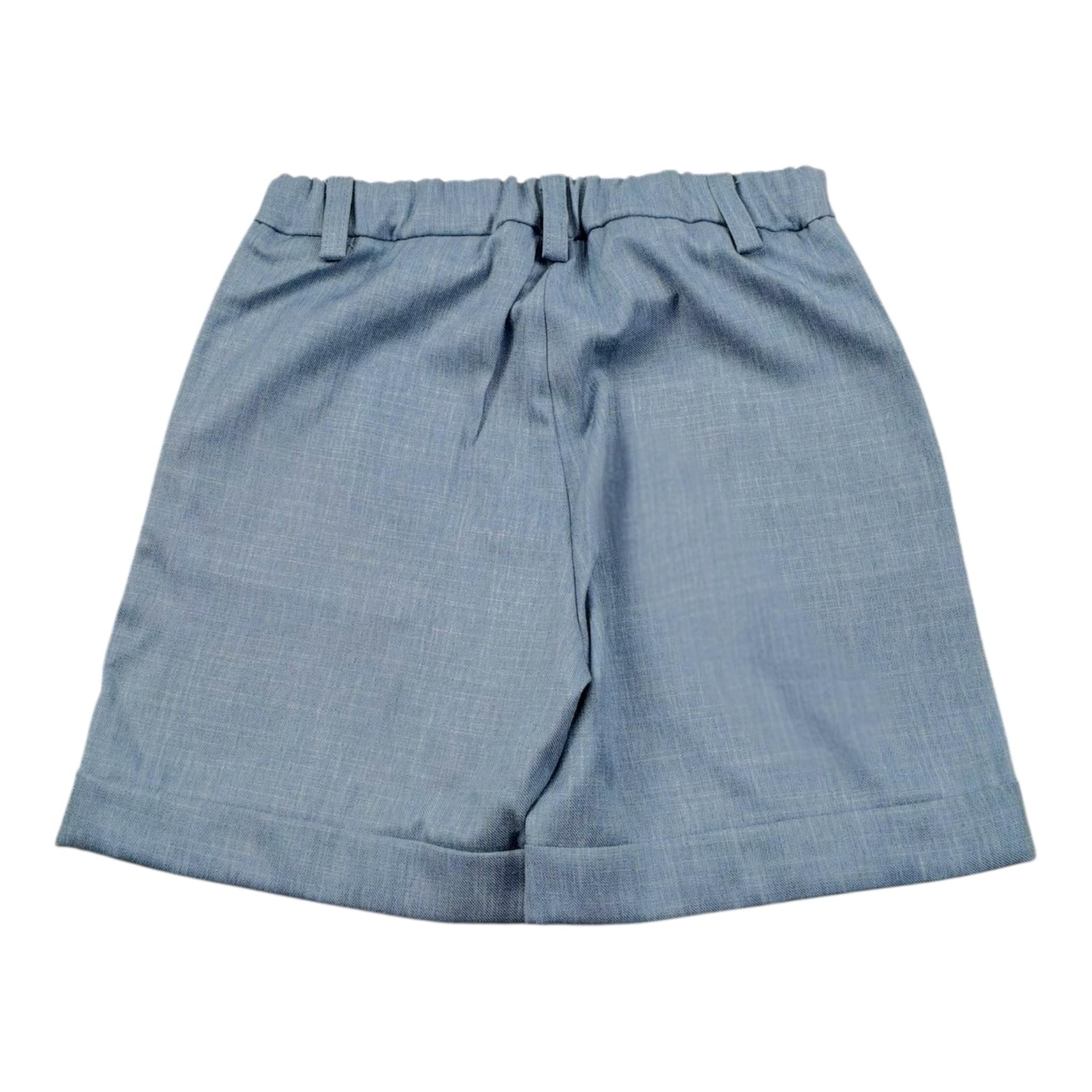 Please Bermuda Tinta Unita con Elastico In Vita per Bambino RB27130B73J AZZURRO PLEASE 