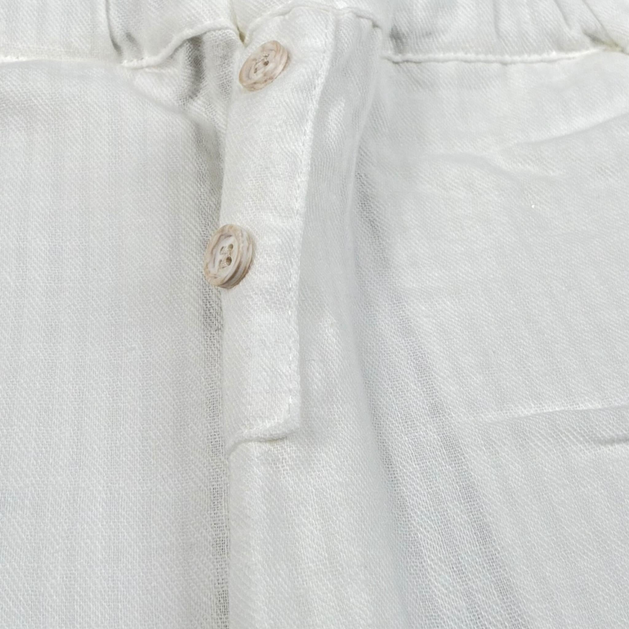 Petit Indi Pantalone Tinta Unita con Elastico In Vita per Neonato SS25BK8140XN BIANCO PETIT INDI 