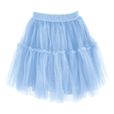 Monnalisa Gonna Tinta Unita con Tulle per Bambina 17CGON AZZURRO MONNALISA 