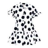 Monnalisa Abito Mezza Manica Tinta Unita con Stampa Pois per Bambina 11A910 BIANCO MONNALISA 