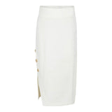 Balmain Gonna Tuta Tinta Unita con Bottoni per Bambina BV7A70 PANNA BALMAIN 
