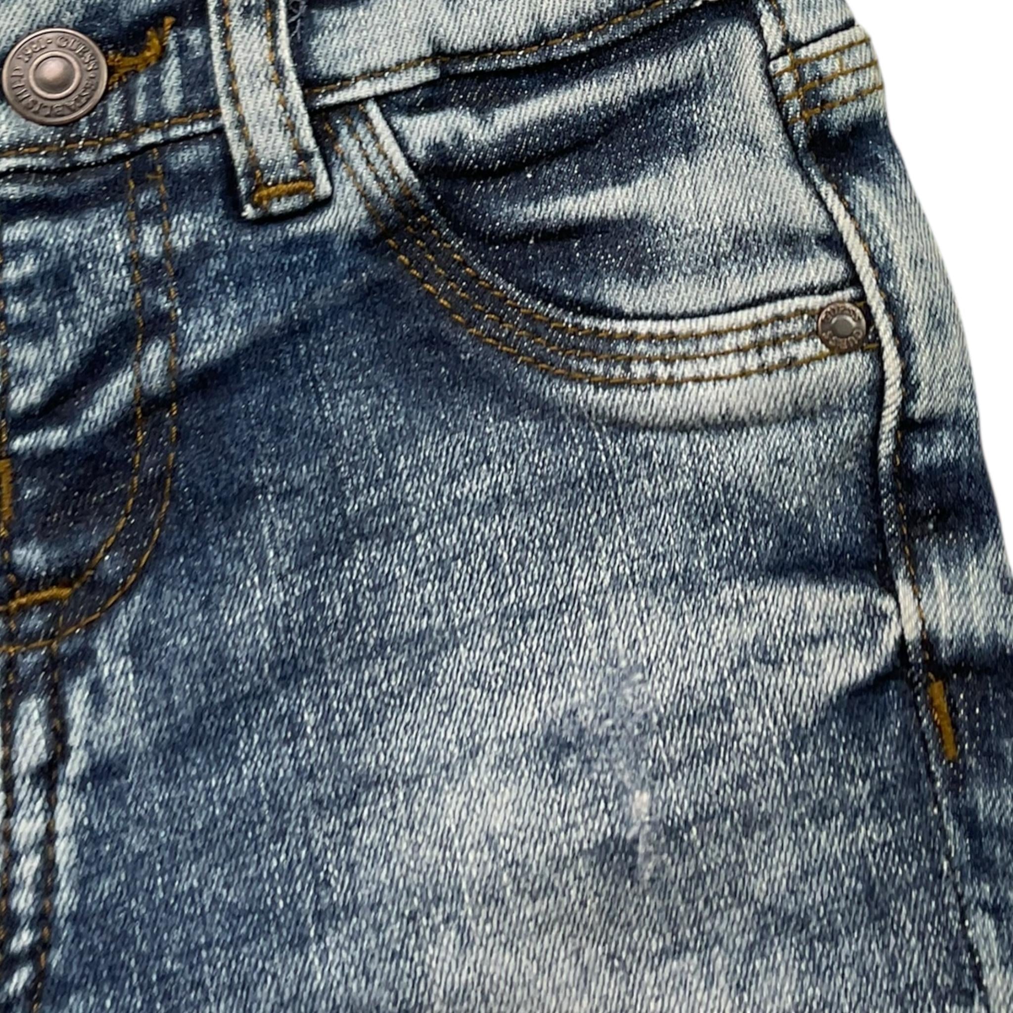 Guess Jeans Tinta Unita con Girovita Regolabile per Neonato N4YA10D52Z0 BLU GUESS 