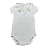 Calamaro Body Mezza Manica Tinta Unita con Colletto per Bambina 19109J BIANCO CALAMARO 