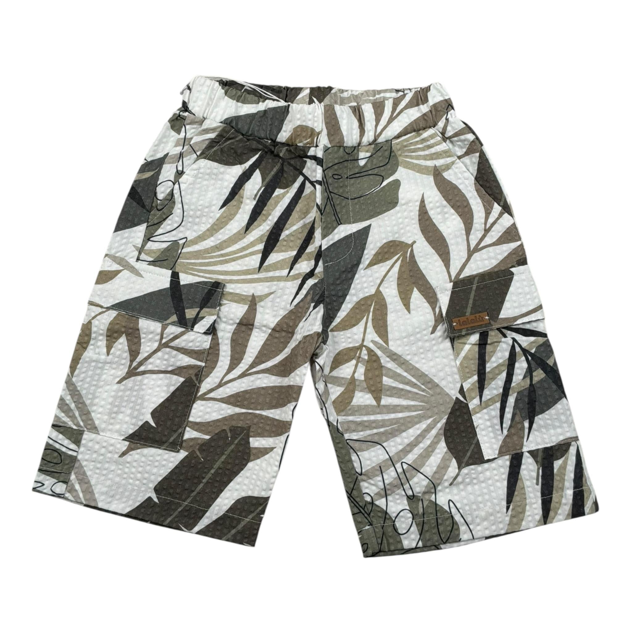 Lalalu' Bermuda Tinta Unita con Elastico In Vita per Bambino BML250PBX BIANCO LALALU' 