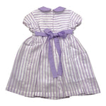 Ilfarobimbi Abito Mezza Manica Bicolore con Fantasia A Righe per Neonata IFB50584N BIANCO/LILLA ILFAROBIMBI 