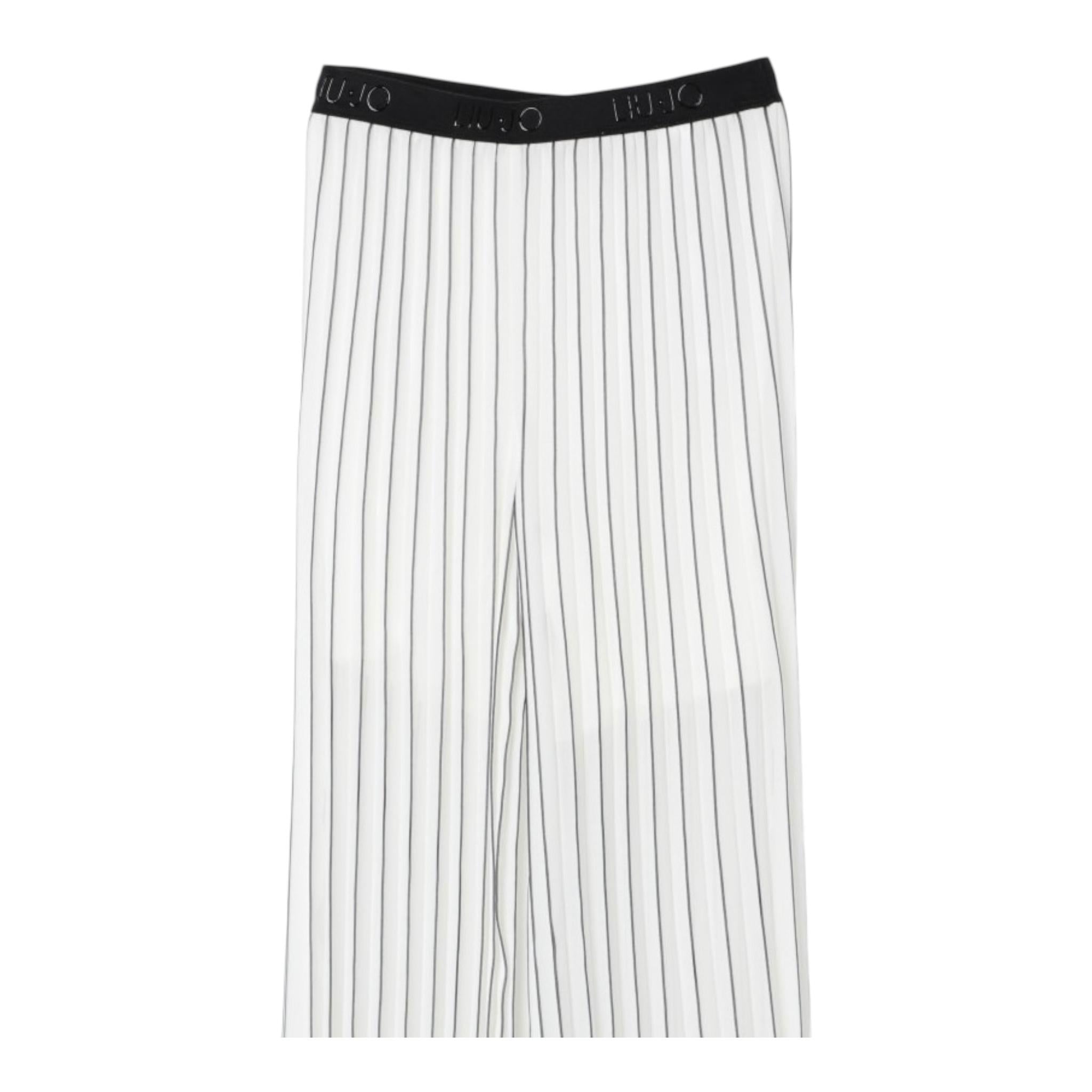 Liu Jo Pantalone Tinta Unita con Fantasia A Righe per Bambina GA5071XXX BIANCO LIU JO 
