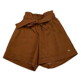 Fun & Fun Short Tinta Unita con Elastico In Vita Marrone per Bambina