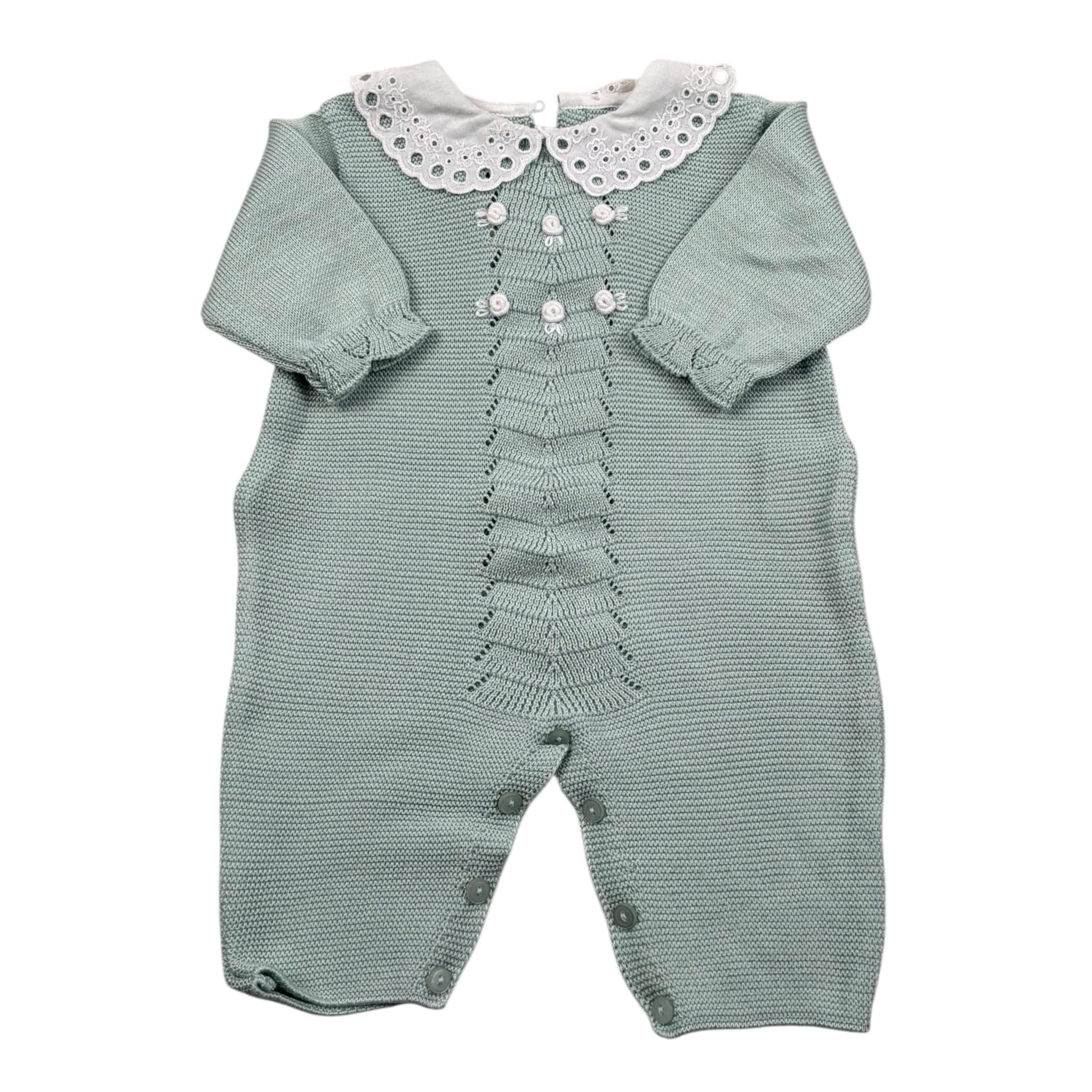 Marlu' Tutina Manica Lunga Tinta Unita con Colletto per Neonata EF1910 VERDE MARLU' 