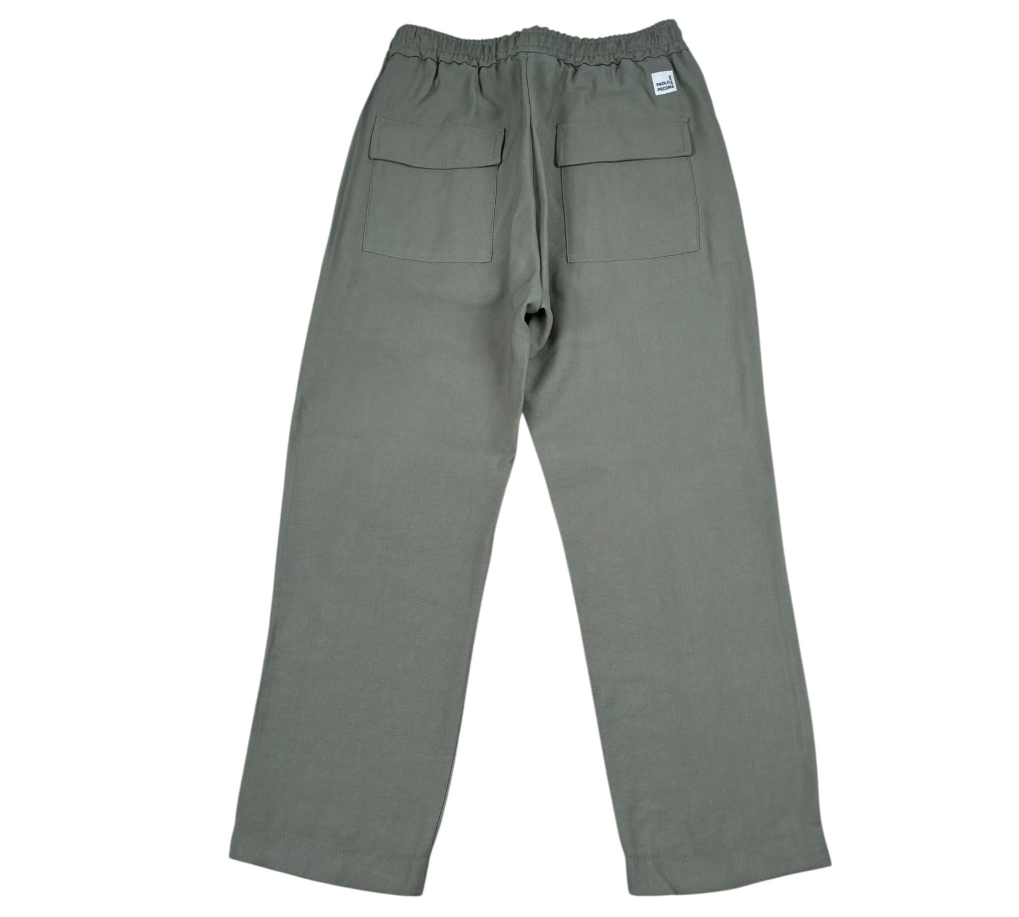 Paolo Pecora Pantalone Tinta Unita con Elastico In Vita per Bambino PP4305 VERDE PAOLO PECORA 