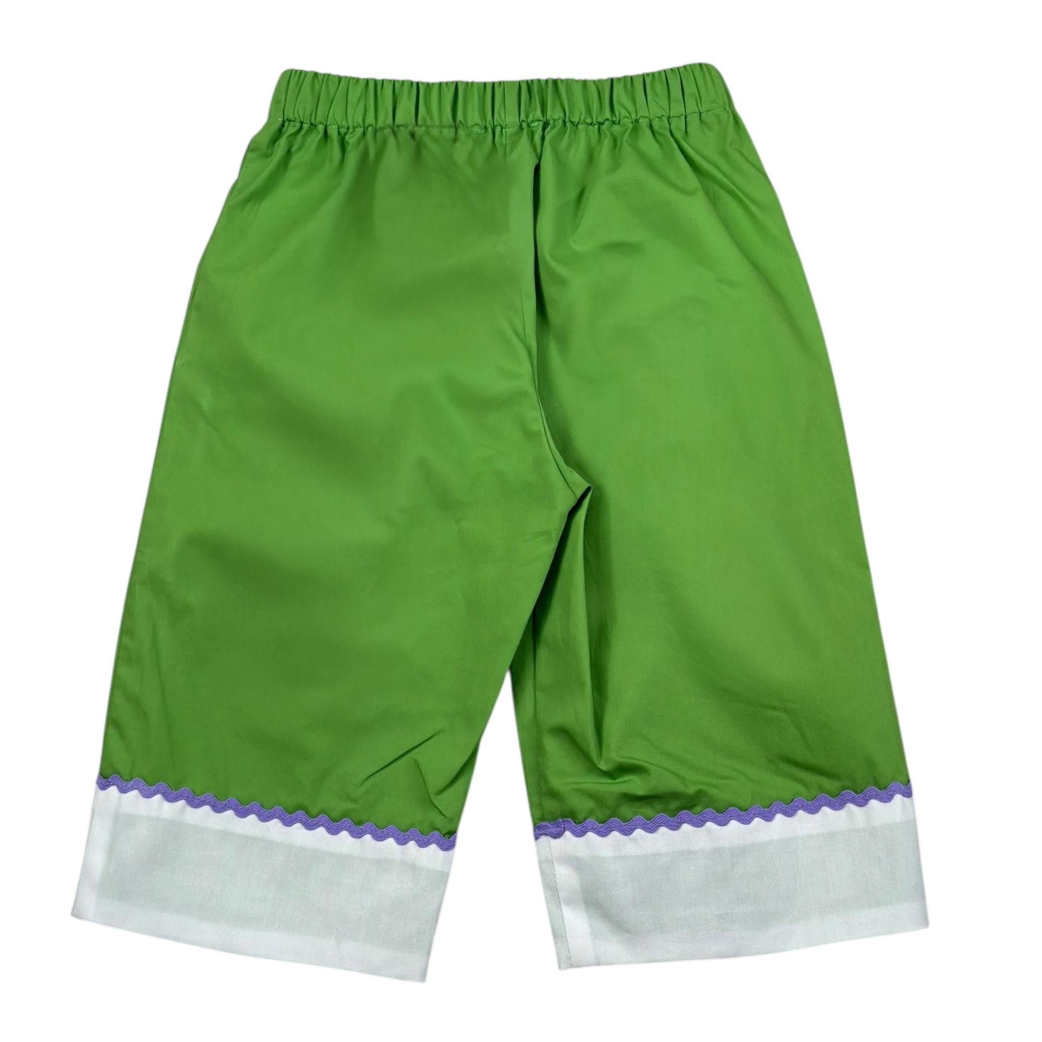 Ilfarobimbi Pantalone Tinta Unita con Elastico In Vita per Neonata IFB50484X VERDE ILFAROBIMBI 