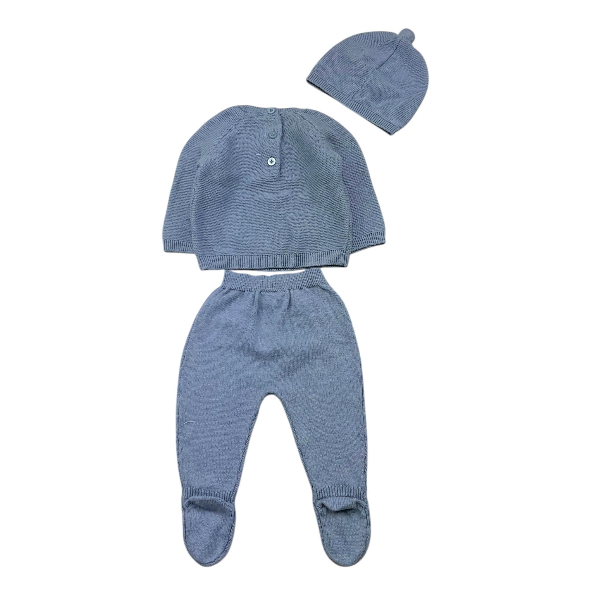 MAYORAL completo 3pz maglia-ghettina-cappello tinta unita Azzurro per Neonato 2511 AZZURRO MAYORAL 