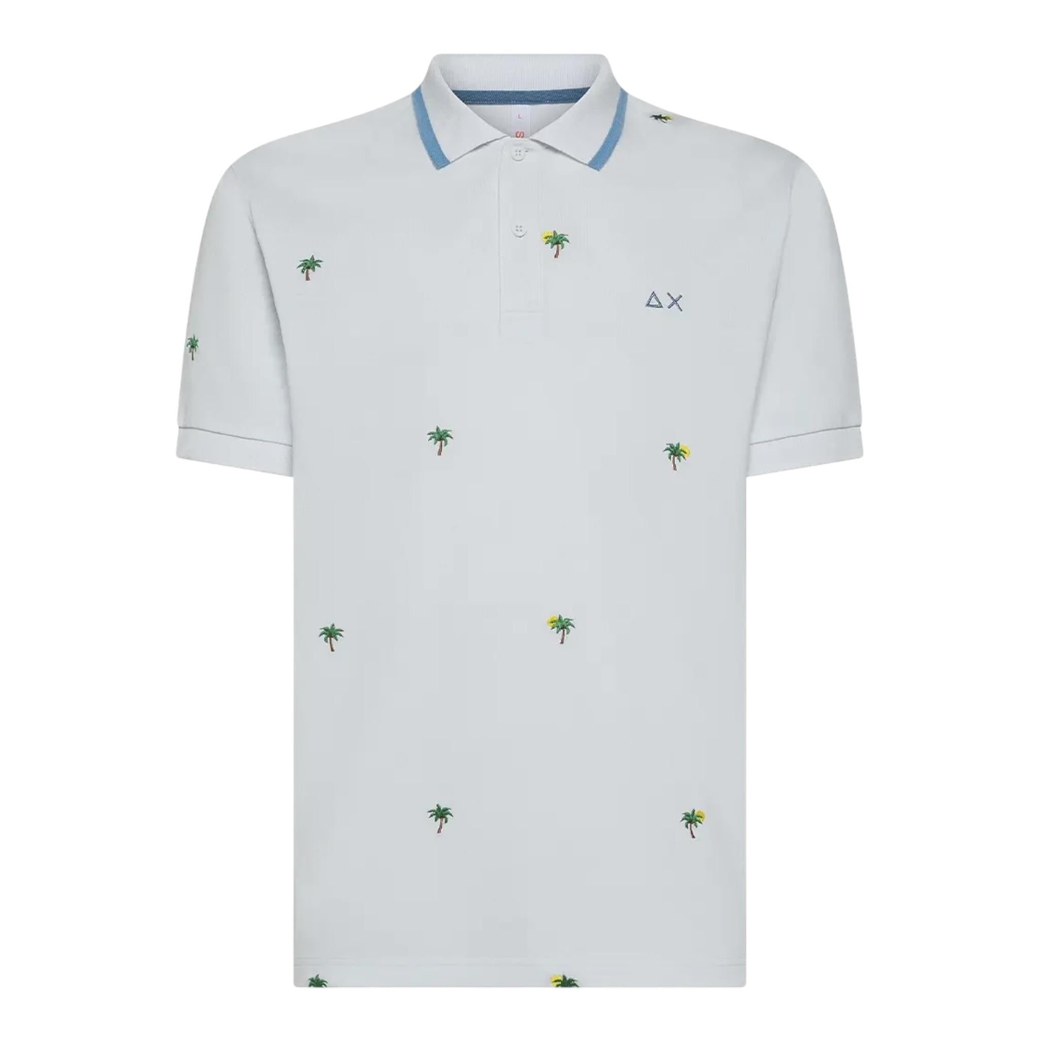 Sun68 Polo Mezza Manica Tinta Unita con Stampa per Bambino A35328X BIANCO SUN68 