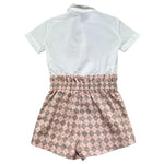 Trussardi Tuta Intera Mezza Manica Bicolore per Bambina TGP26079TU BIANCO/ROSA TRUSSARDI 