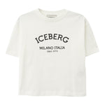 Iceberg T-Shirt Girocollo Tinta Unita con Stampa per Bambina TSICE5150J BIANCO ICEBERG 