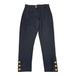 BALMAIN pantalone tinta unita con bottoni in contrasto Nero per Bambina BT6A10 NERO BALMAIN 