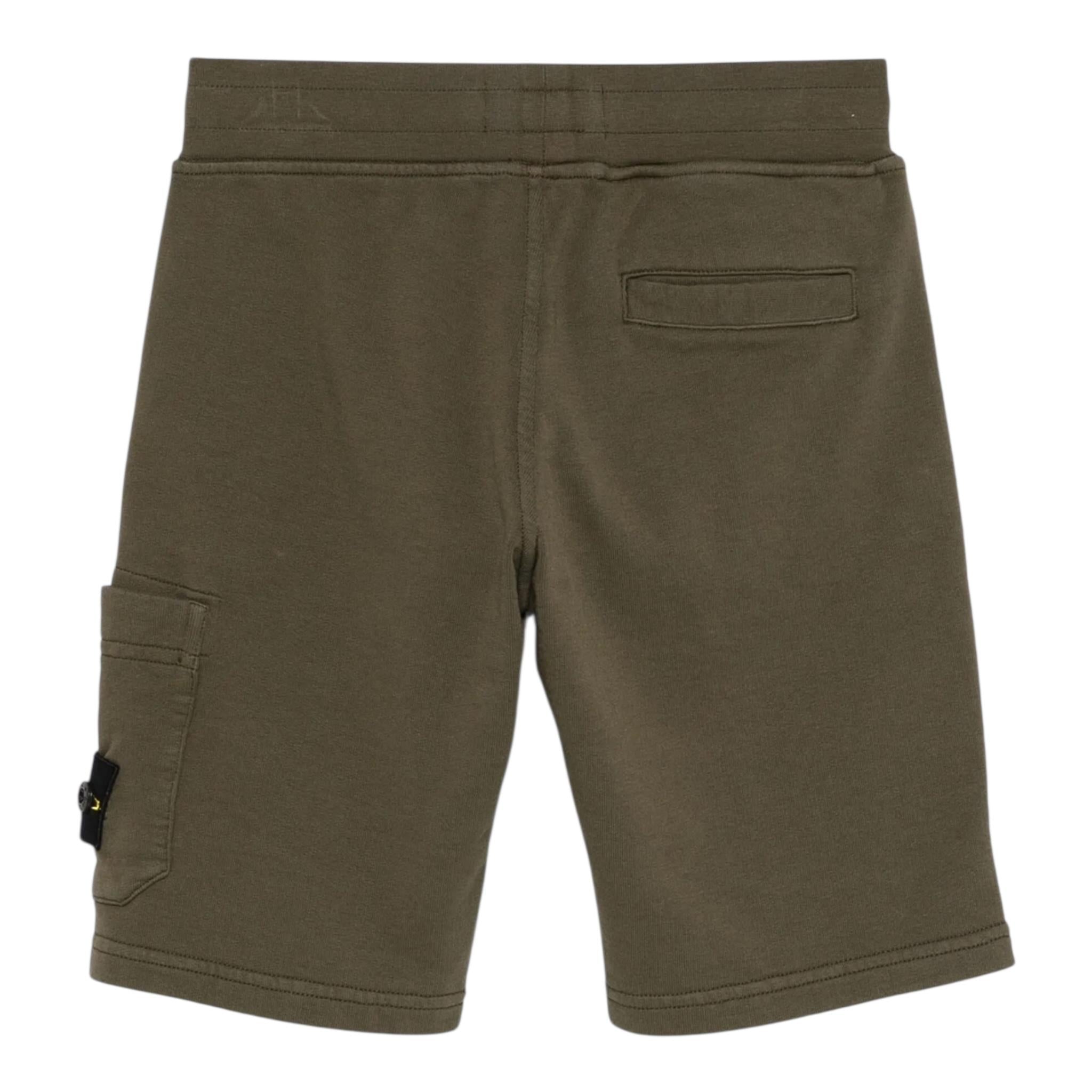 Stone Island Bermuda Tinta Unita con Elastico In Vita per Bambino K1S166S200006 VERDE STONE ISLAND 