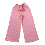 Lalalu' Pantalone A Palazzo Tinta Unita Fantasia A Righe Rosa Per Bambina