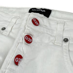 G2Firenze Jeans tinta unita con Girovita Regolabile Bianco per Bambino DENIM BIANCO G2FIRENZE 