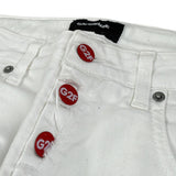 G2Firenze Jeans tinta unita con Girovita Regolabile Bianco per Bambino DENIM BIANCO G2FIRENZE 