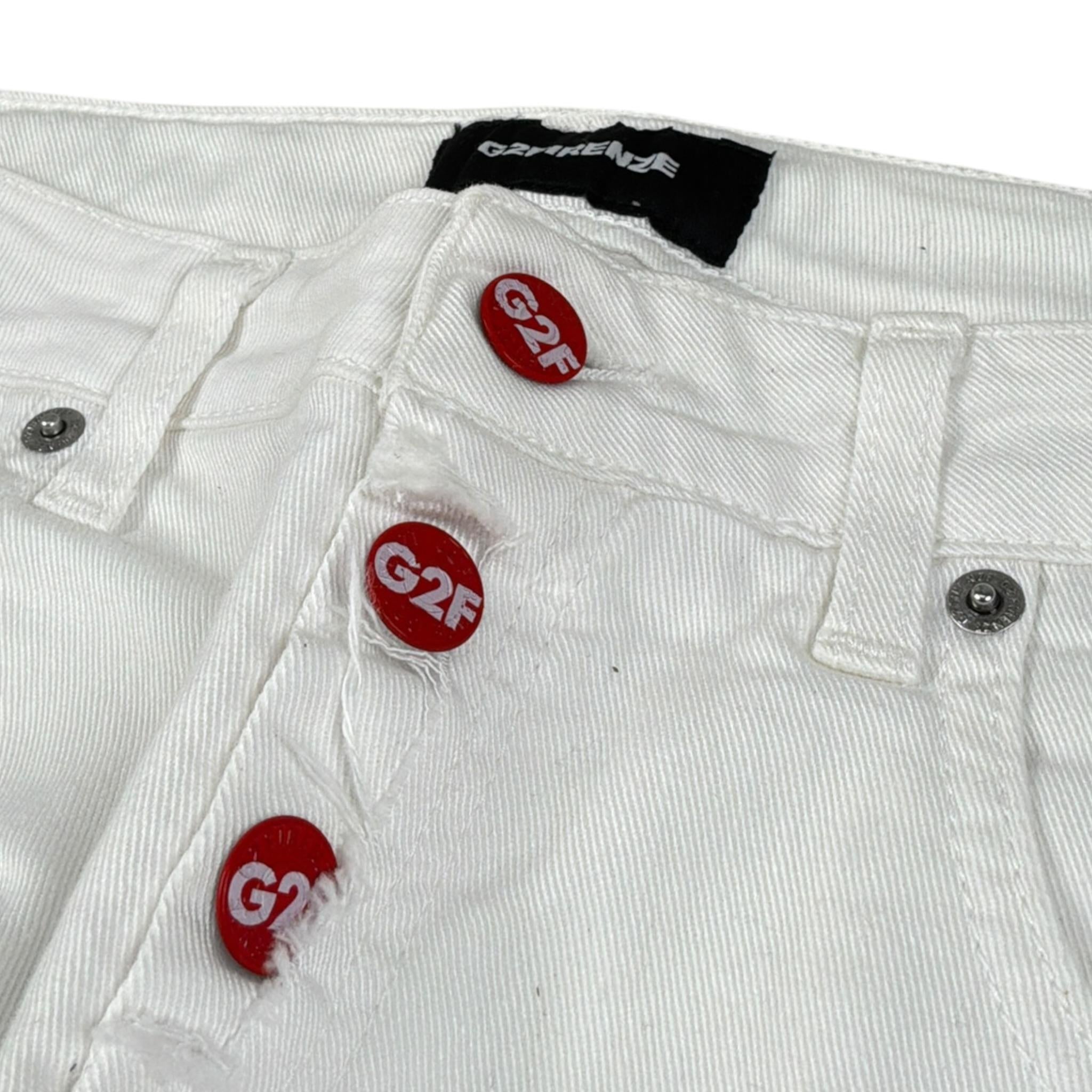 G2Firenze Jeans tinta unita con Girovita Regolabile Bianco per Bambino DENIM BIANCO G2FIRENZE 