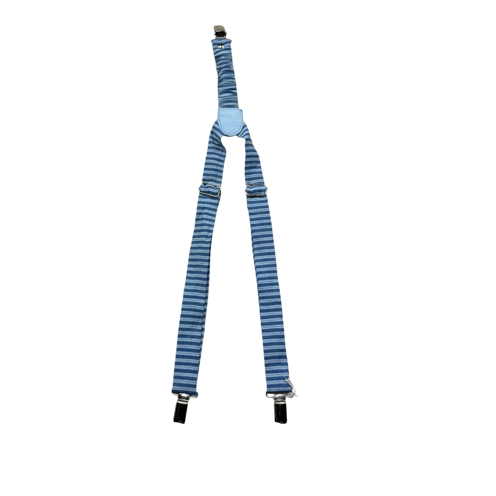 Le Bebe' Bretelle Tinta Unita con Fantasia A Righe per Neonato LBB5361 BLU LE BEBE' 