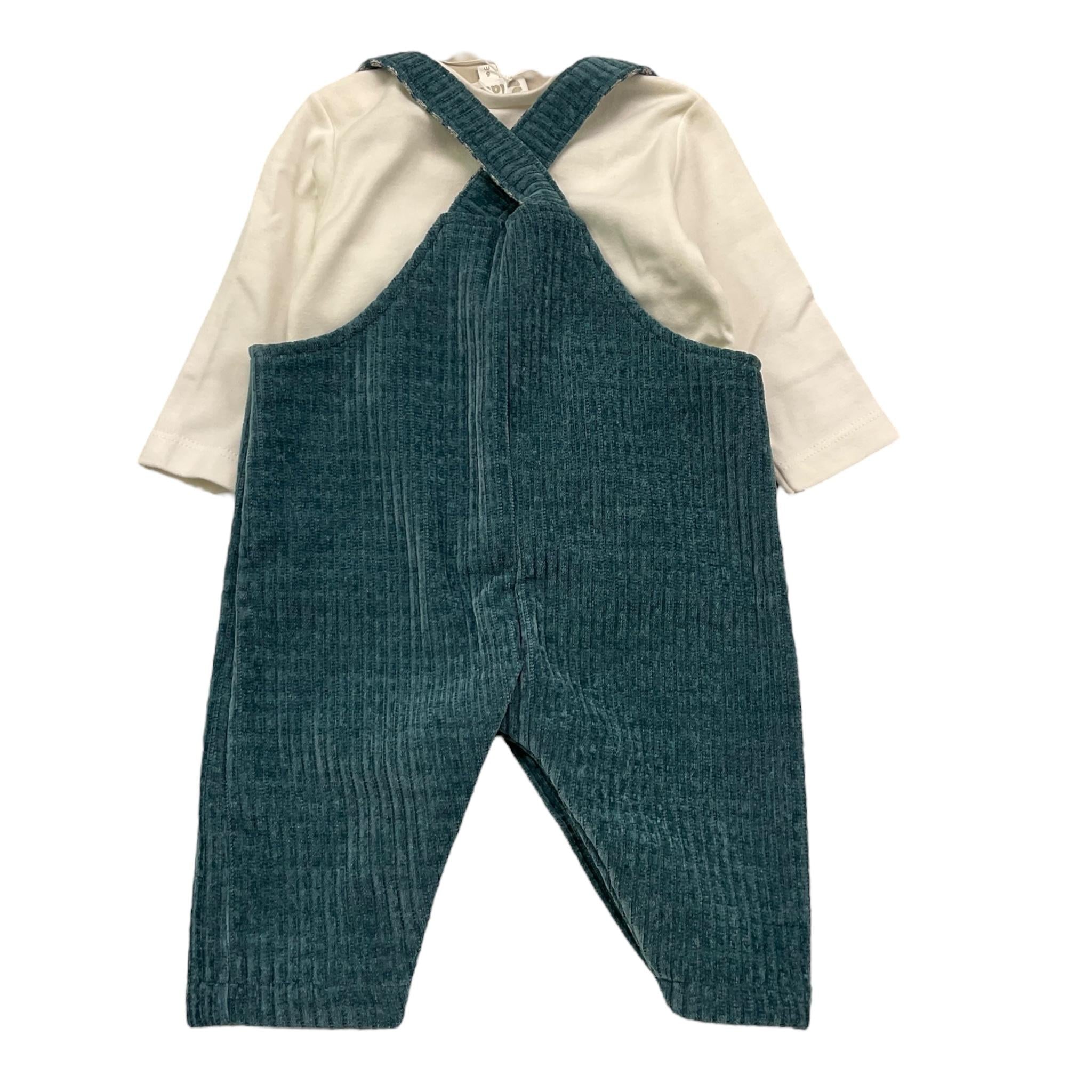 LALALU' completo 2 pezzi shirt-salopette Verde per Neonato SLTL2N VERDE LALALU' 