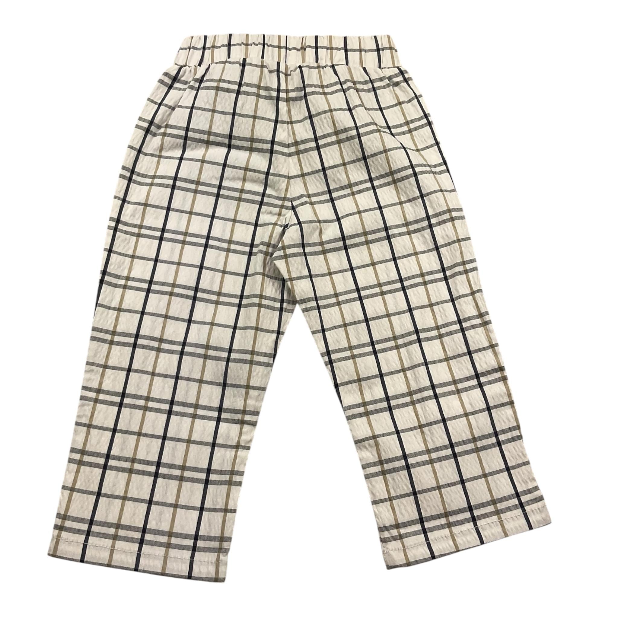 J.O. Milano Pantalone Tinta Unita Fantasia Quadri con Elastico In Vita per Bambino 274C2 BIANCO J.O. MILANO 