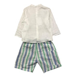 Barcellino Completo 2 Pezzi Camicia-Bermuda Bianco Per Neonato