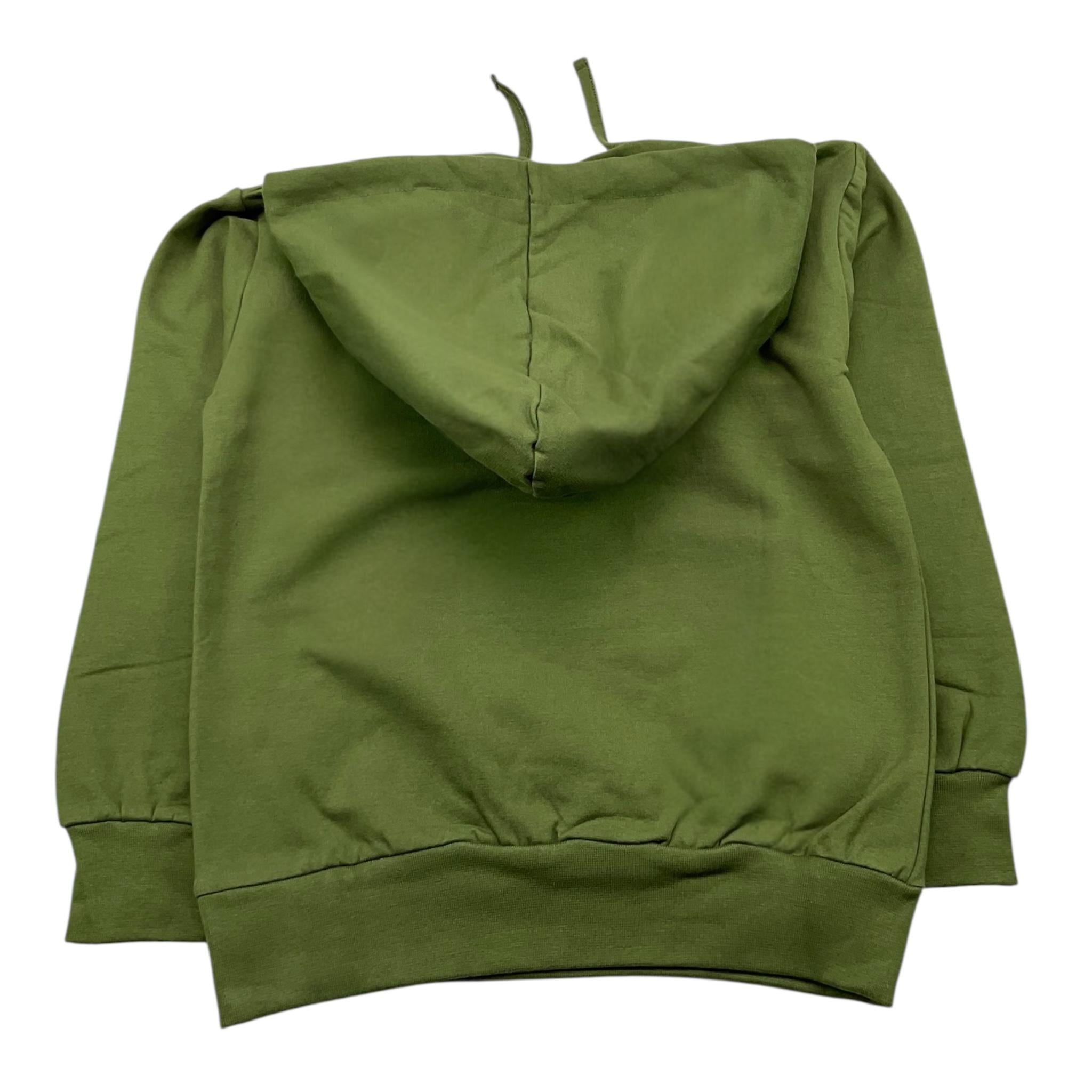 NEVER TOO felpa chiusa con cappuccio tinta unita con logo Verde per Bambino NT2081R VERDE NEVER TOO 