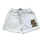 Moschino Bermuda Tinta Unita con Logo  per Neonato MUQ018X BIANCO MOSCHINO 