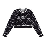 ICEBERG maglia girocollo tina unita con stampe in contrasto Nero per Bambina MGICE5358J NERO ICEBERG 