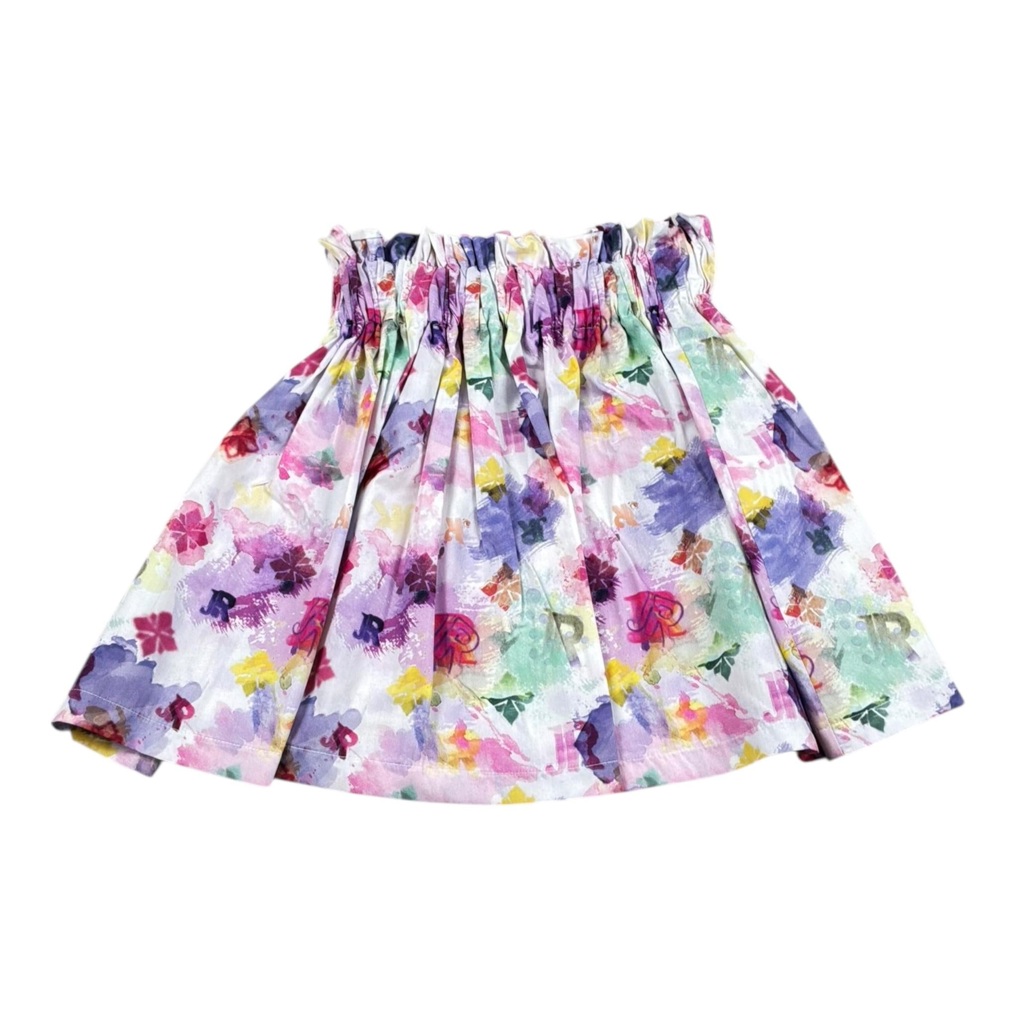 John Richmond Gonna Tinta Unita con Stampa per Bambina RGP26192GO BIANCO JOHN RICHMOND 