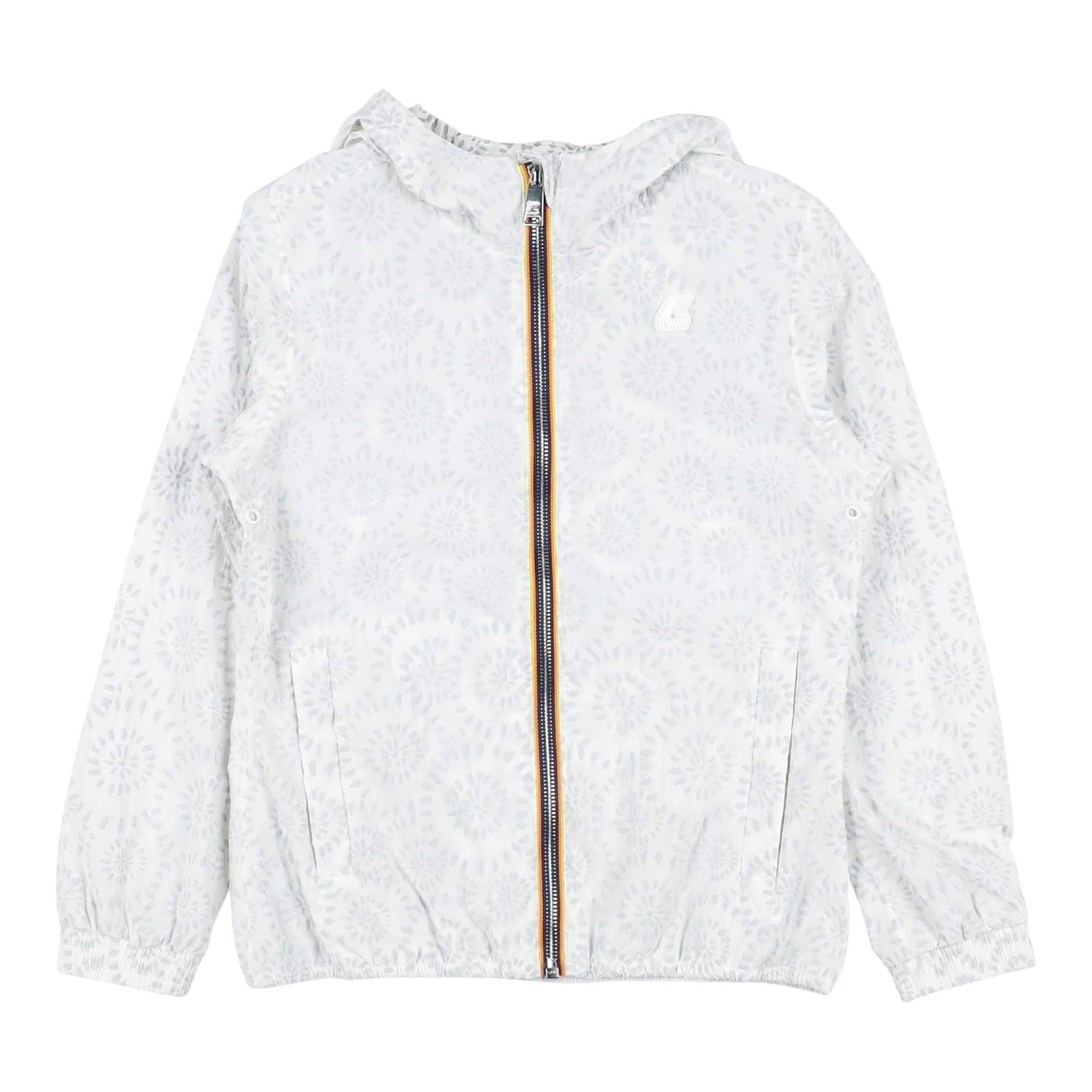 K-Way Giubbino Tinta Unita con Cappuccio per Bambina K6121UW BIANCO K-WAY 