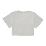 Maison Margiela T-Shirt Tinta Unita Modello Crop Con Stampa Glitter Grigio Per Bambina