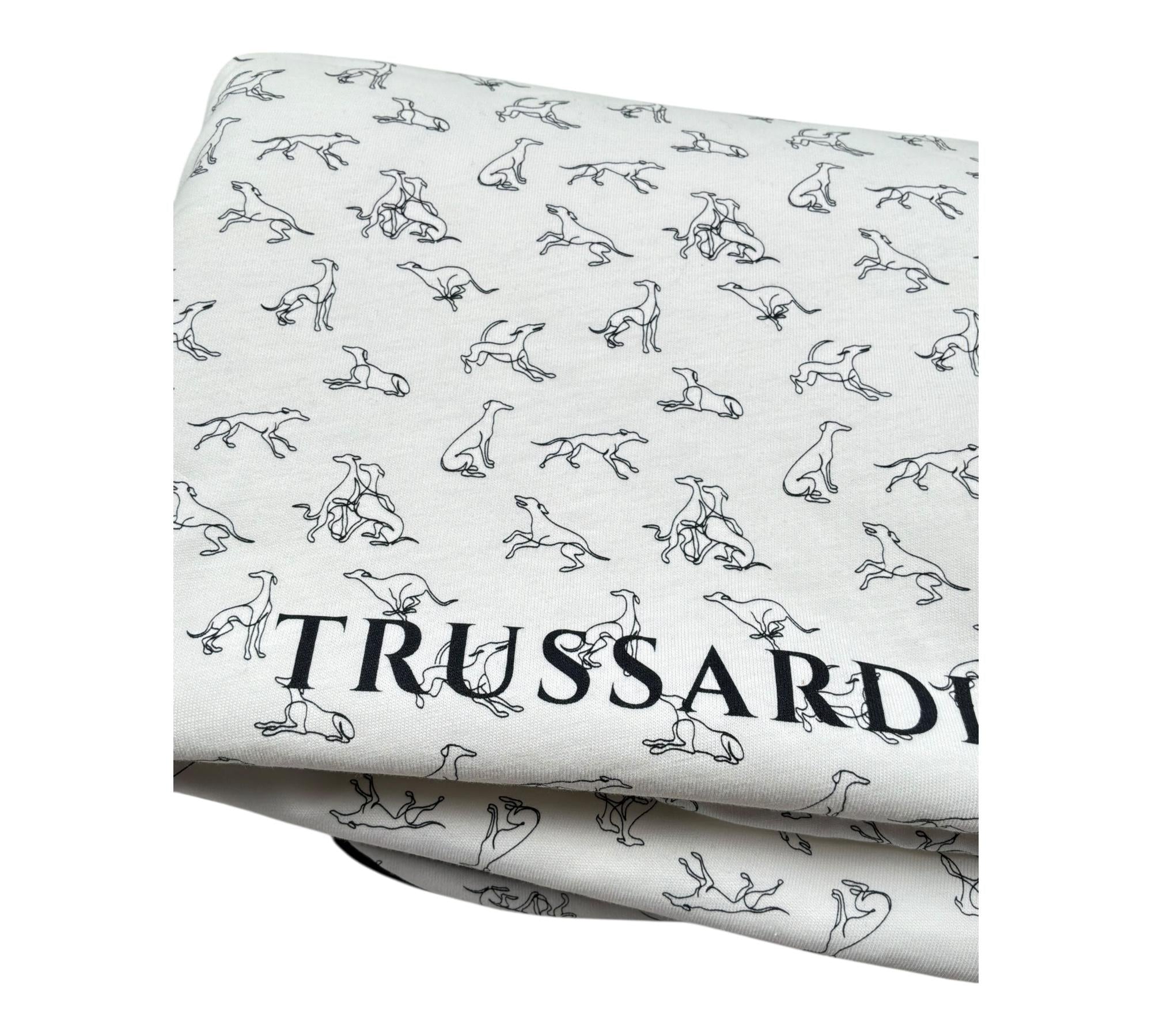 Trussardi Coperta Tinta Unita con Stampe Logo per Neonato TL26004CE BIANCO TRUSSARDI 