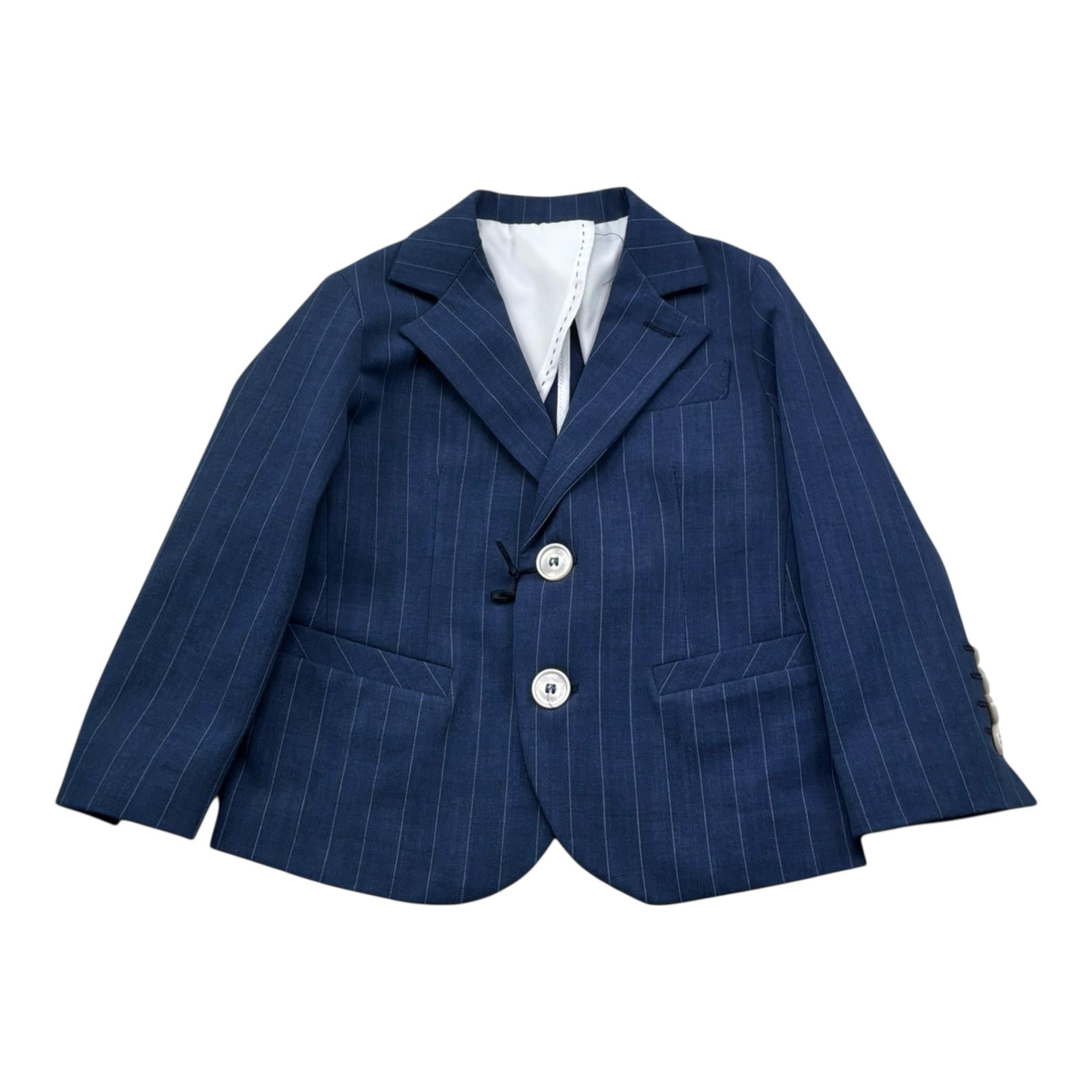 Emanuel Pris Giacca Tinta Unita Fantasia A Righe per Bambino EGC1126B BLU EMANUEL PRIS 