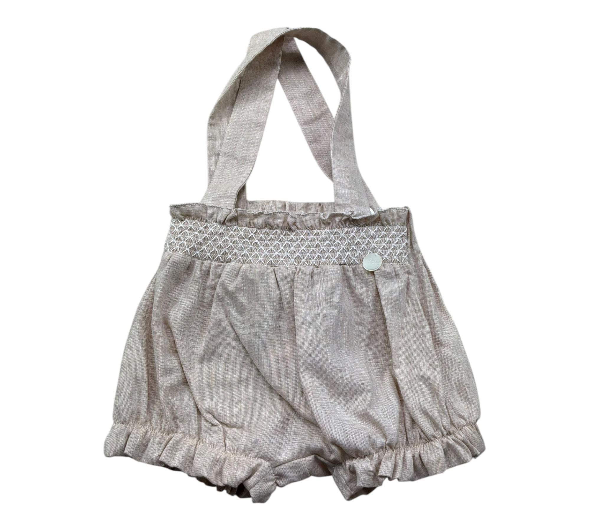 Le Bebe Pagliaccetto Tinta Unita con Ricami per Neonata LBG6390 BEIGE LE BEBE 