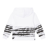 Balmain Felpa Tinta Unita Con Cappuccio E Stampa Bianco Per Bambino